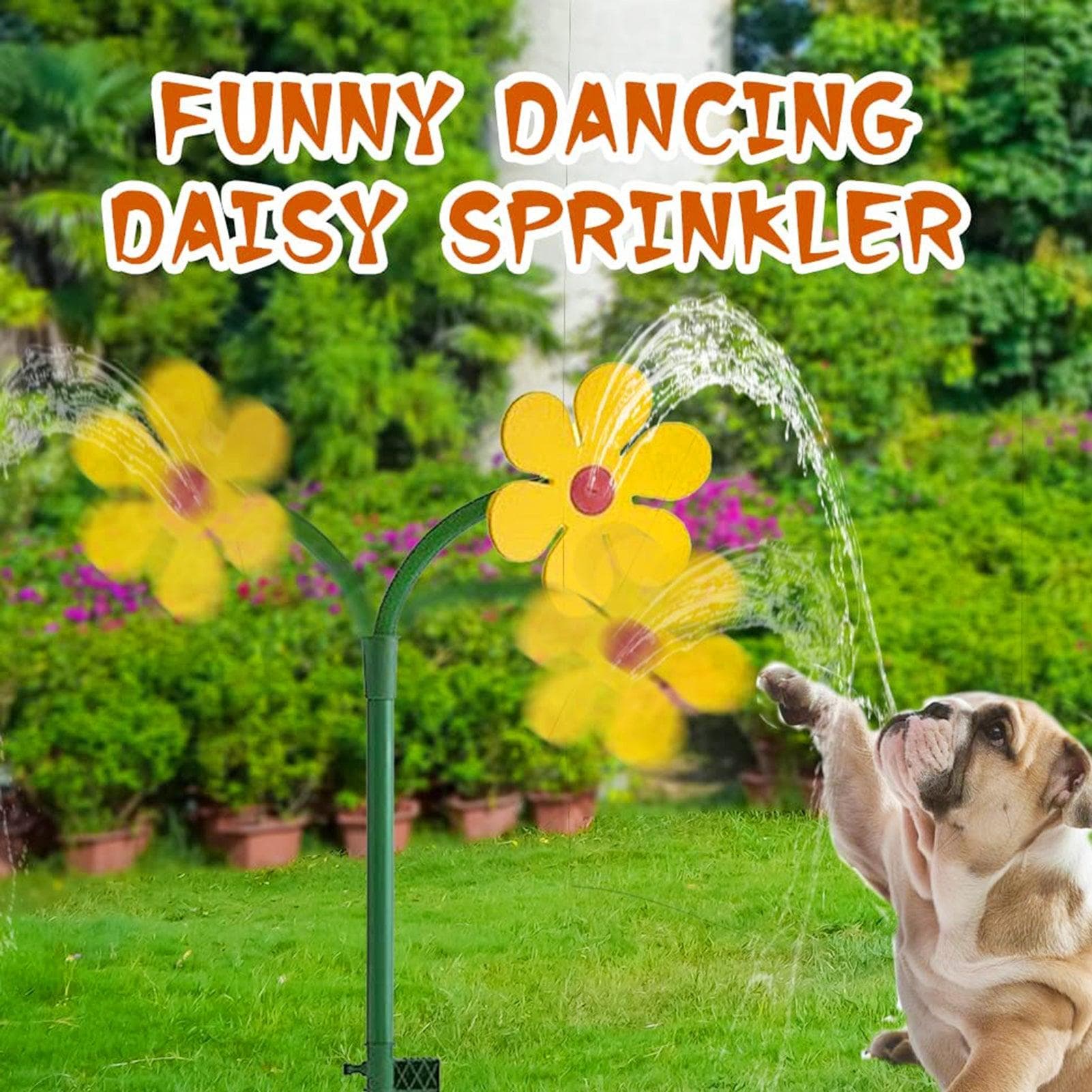 Dancing Daisy & Sunflower Garden Sprinkler | Funny Spinning Lawn Sprinkler for Kids & Pets | Fits Standard Garden Hoses