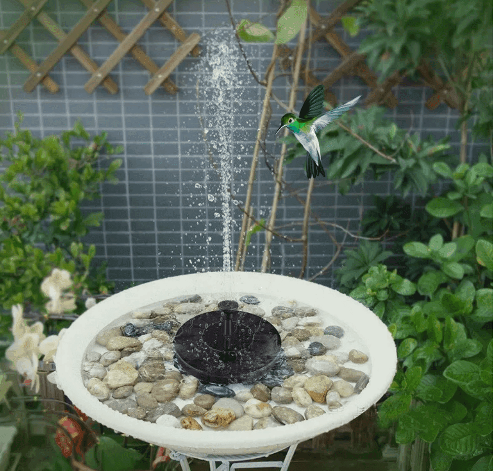 Solar Floating Fountain Pump | 4 Interchangeable Nozzles | Wireless Waterproof Garden Pond & Bird Bath Fountain — No Battery Required